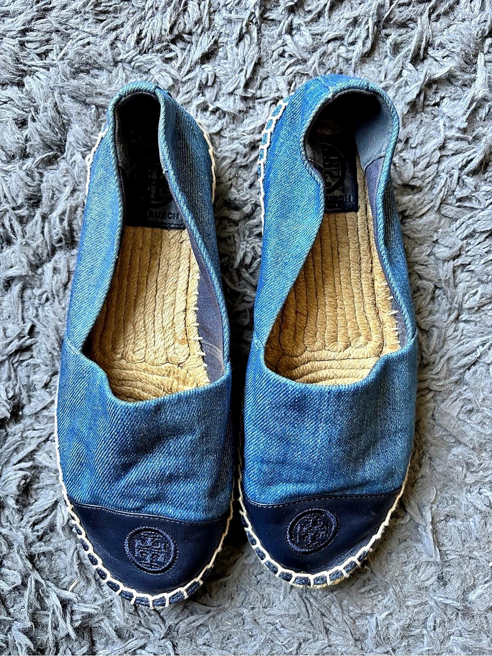 Tory Burch Benton Slip-On Platform Espadrille Flat Blue